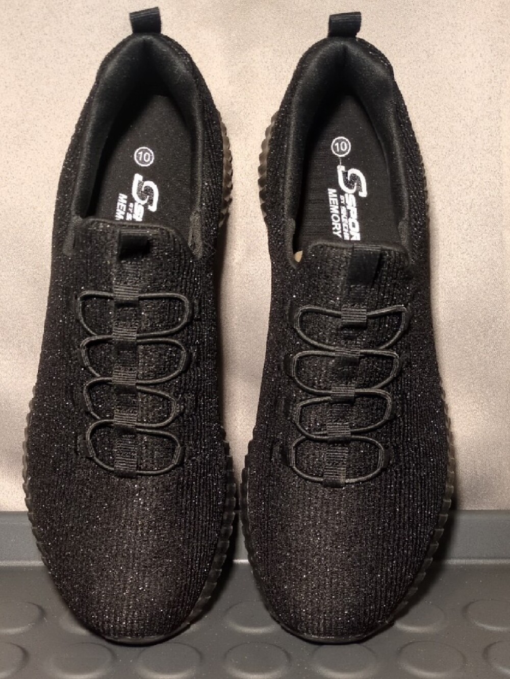 Sketchers Charlize Black Shimmery Knit Athletic Sneakers - Picture 4 of 6